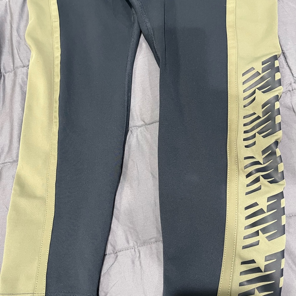 New Balance Gray and Yellow Leggings